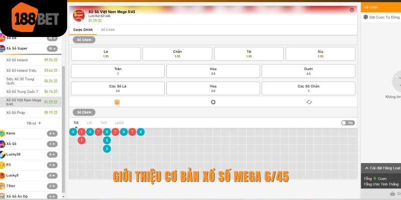 Giới thiệu xổ số Mega 6/45 188bet và cách chơi chi tiết nhất 1 Vài nét cơ bản về xổ số Mega 6/45